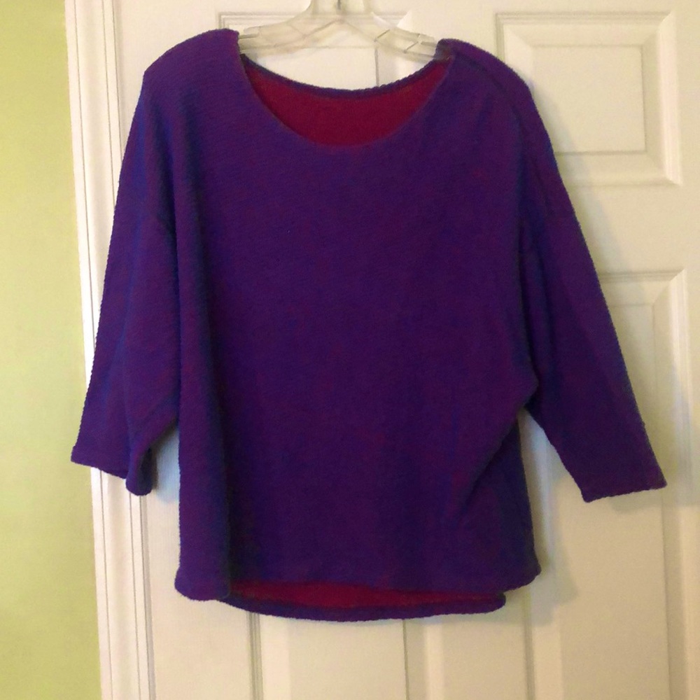 Purple and red knitted sweater